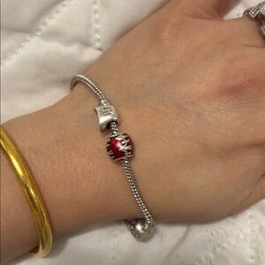 Pandora Silver Bracelet with Red Charm